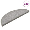 30 db világosszürke félkör alakú lépcsőszőnyeg 56 x 17 x 3 cm