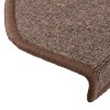 30 db-os lépcsőszőnyegek 65 x 24 x 4 cm kávébarna félkör alakú nagyméretű