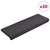 30 db lépcsőszőnyeg 65 x 21 x 4 cm antracit téglalap alakú széllel