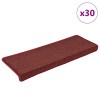 30 db lépcsőszőnyeg 65 x 21 x 4 cm bordó téglalap alakú széllel