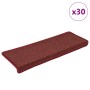 30 db lépcsőszőnyeg 65 x 21 x 4 cm bordó téglalap alakú széllel