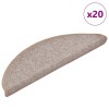 20 db világosbarna félkör alakú lépcsőszőnyeg 56 x 17 x 3 cm