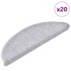20 db világosszürke félkör alakú lépcsőszőnyeg 56 x 17 x 3 cm