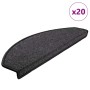 20 db antracitszürke félkör alakú lépcsőszőnyegek 65 x 24 x 4 cm
