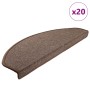 20 db-os lépcsőszőnyegek 65 x 24 x 4 cm kávébarna félkör alakú nagyméretű