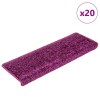 20 db lépcsőszőnyeg 65 x 21 x 4 cm lila téglalap alakú széllel