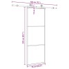 Fekete esg üveg tolóajtó fémszerelvény-szettel 76x205 cm