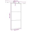 Fekete esg üveg tolóajtó fémszerelvény-szettel 90x205 cm