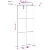 Fekete esg üveg tolóajtó fémszerelvény-szettel 102x205 cm