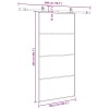 Fekete esg üveg tolóajtó fémszerelvény-szettel 102,5x205 cm