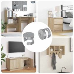 Cam zár anyák 2 pcs ezüst 12 x 10 mm acél