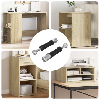 Kamera zár csavar 2 pcs ezüst és fekete m6 x 40 mm fém