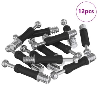 Kamera zár csavar 12 pcs ezüst és fekete m6 x 40 mm fém