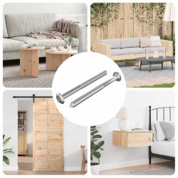 Bútorcsavarok 2 pcs ezüst m6 x 73 mm acél