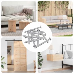 Bútorcsavarok 12 pcs ezüst m6 x 70 mm acél