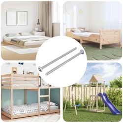 Csavar 2 pcs ezüst m6 x 120 mm acél