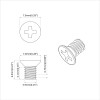 Süllyesztett fejű csavarok 2 pcs ezüst m4 x 6 mm acél