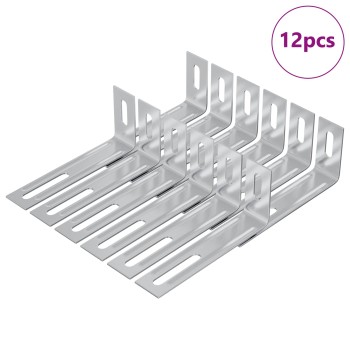 Anti tip konzol egyszínű 12 pcs ezüst 74,5 x 15 x 32 mm vas