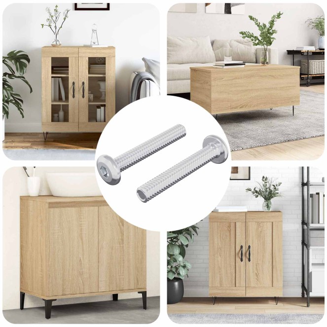 Zár csavar egyszínű 2 pcs ezüst m6 x 35 mm acél Zár csavar egyszínű 2 pcs ezüst m6 x 35 mm acél