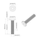 Zár csavar egyszínű 2 pcs ezüst m6 x 35 mm acél Zár csavar egyszínű 2 pcs ezüst m6 x 35 mm acél