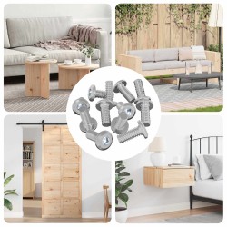 Fejzár csavar 12 pcs ezüst m6 x 15 mm acél