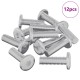 Csavar 12 pcs ezüst 8 x 25 mm acél