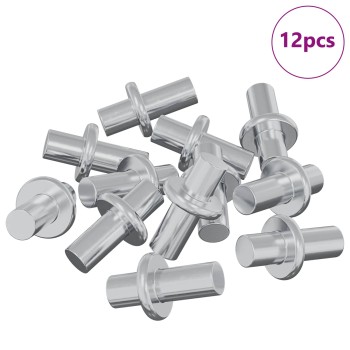 Polc peg 12 pcs ezüst 8,6 x 8,6 x 14,6 mm acél