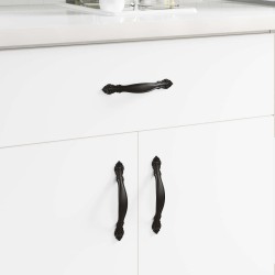 Fogantyú 12 pcs fekete 150 mm cink ötvözet