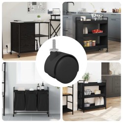 Kerekek 12 pcs fekete és ezüst 37,8 x 40 mm vas és pp