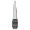 Szekrény rúd 12 pcs ezüst 464 x 15 x 29 mm alumínium ötvözet