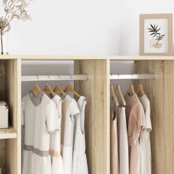 Szekrény rúd 12 pcs ezüst 764 x 15 x 29 mm alumínium ötvözet