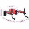 Vidaxl lepedő állomás fekete és piros 72,5 x 70 x 31 cm porszórt acél