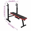 Vidaxl súly pad fekete 126,5 x 67 x 111 cm porszórt acél