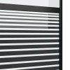 Üvegajtó csíkos fekete 90 x 2 x 205 cm alumínium