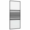 Üvegajtó csíkos fekete 90 x 2 x 205 cm alumínium