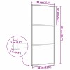 Üvegajtó csíkos fekete 90 x 2 x 205 cm alumínium