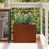 Kerti cserép rozsdás 50 x 32 x 40 cm időjárásálló acél