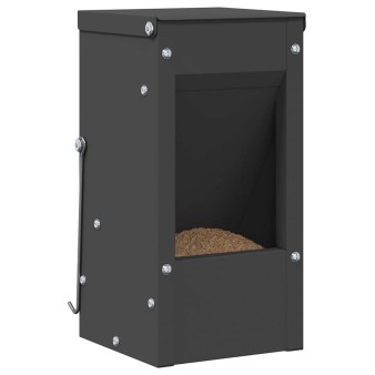 Nyúl etető fekete 12,5 x 12,5 x 25 cm hidegen hengerelt acél