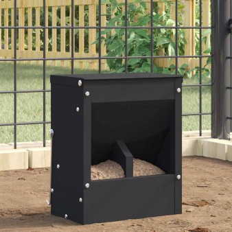 Nyúl etető fekete 20 x 12,5 x 25 cm hidegen hengerelt acél