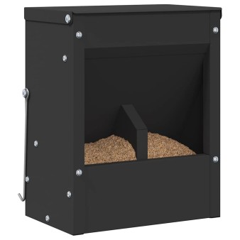 Nyúl etető fekete 20 x 12,5 x 25 cm hidegen hengerelt acél