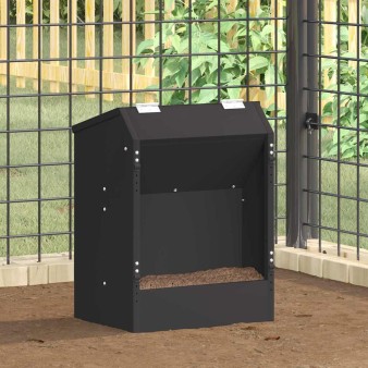 Nyúl etető fekete 64.5 x 25.5 x 45.5 cm hidegen hengerelt acél