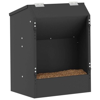 Nyúl etető fekete 64.5 x 25.5 x 45.5 cm hidegen hengerelt acél