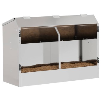 Nyúl etető ezüst 64.5 x 25.5 x 45.5 cm horganyzott acél