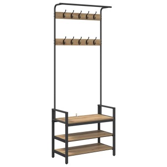 Kabáthorog polcokkal artisan tölgy 75 x 34 x 184 cm faanyag
