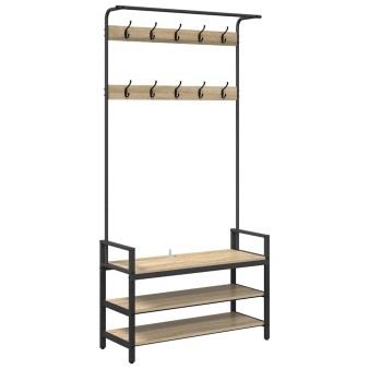 Kabáthorog polcokkal sonoma tölgy 95 x 34 x 184 cm faanyag