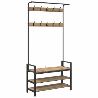 Kabáthorog polcokkal artisan tölgy 95 x 34 x 184 cm faanyag