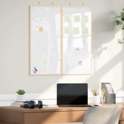 Mágneses fehértábla fehér 80 x 1.4 x 80 cm tömör fenyőfa