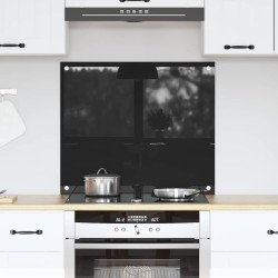 Konyhai splashback fekete 70 x 60 x 0.8 cm edzett üveg