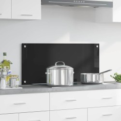 Konyhai splashback fekete 90 x 40 x 0.8 cm edzett üveg