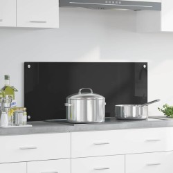Konyhai splashback fekete 100 x 40 x 0.8 cm edzett üveg